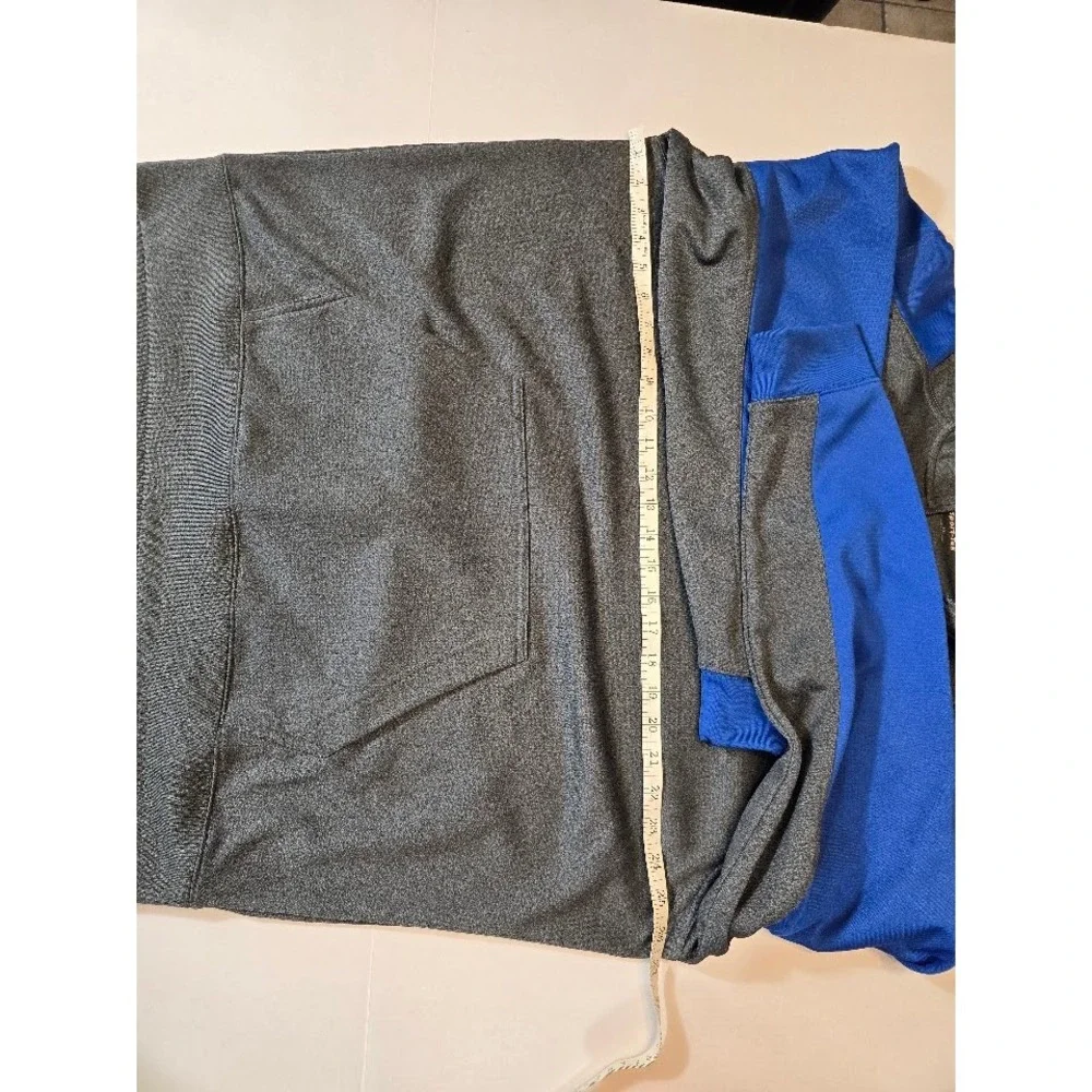 Sport-Tek Pullover Hoodie Activewear Half Zip Sweatshirt Gray Blue‎ XL